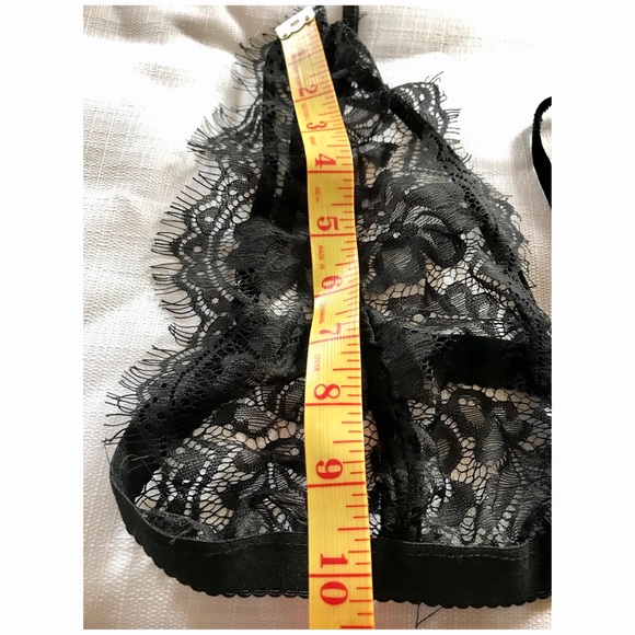 ❤️SOLD❤️BLACK FLORAL SHEER LACE BRALETTE LINGERIE - Picture 7 of 8